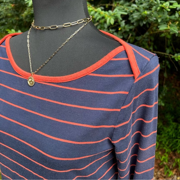 LL Bean Striped Boatneck 3/4 Sleeve Tee S Reg - Picture 5 of 6